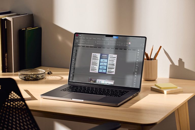 Logiciel pour une conception graphique d'un dépliant