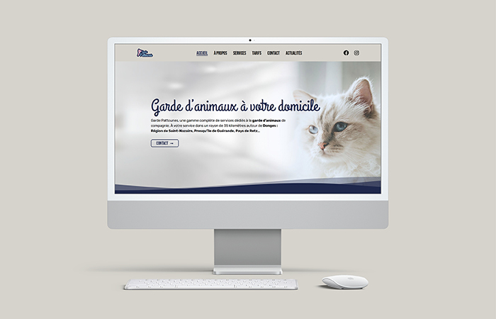 visuel du site internet dédié à la garde d'animaux à domicile